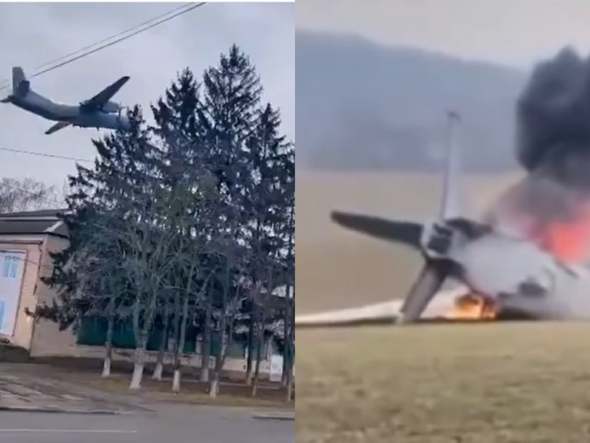 Видео уничтожения украинского Ан-26 средствами ПВО опубликовали в Сети