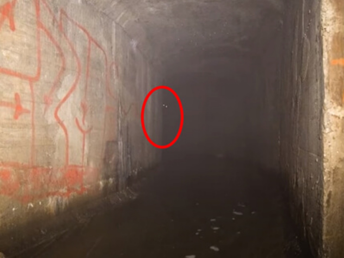Странные существа наблюдали за диггером в подземелье, попав на камеру