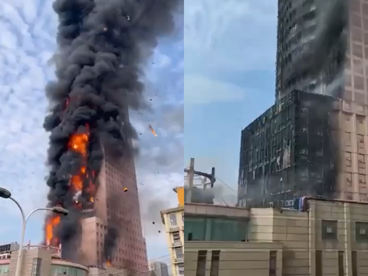 В Китае небоскреб China-telecom выгорел за 20 минут: опубликовано видео