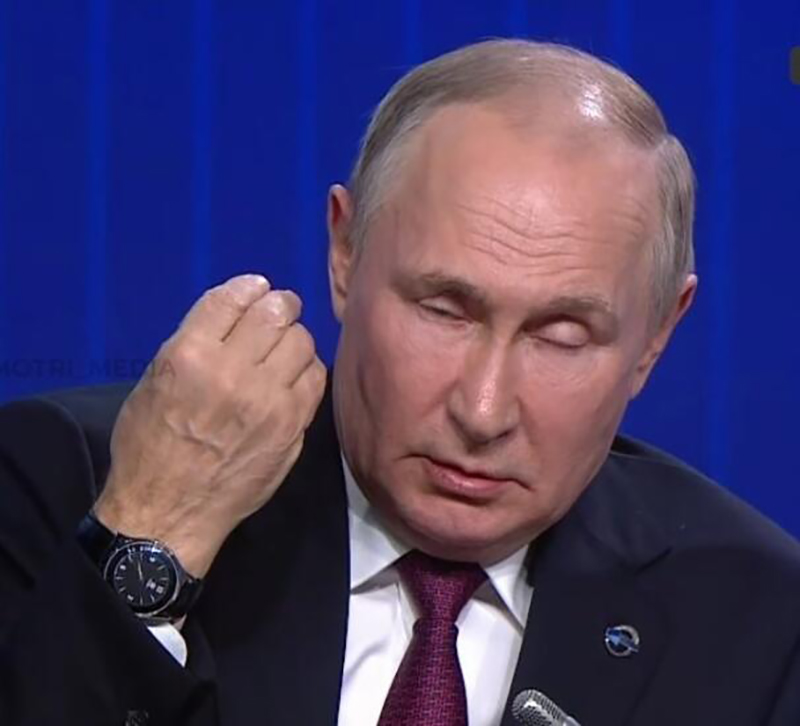 “Синяк” на руке Путина на форуме “Валдай” обсуждают в Сети, сравнивая с фото Елизаветы II (ФОТО)