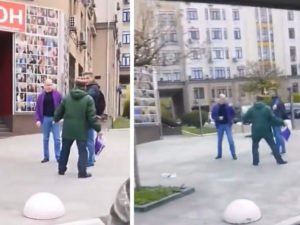 Драка украинского телеведущего Гордона с военным