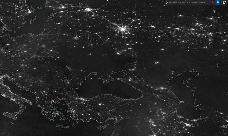 В NASA показали спутниковый снимок погрузившейся в темноту Украины (ФОТО)