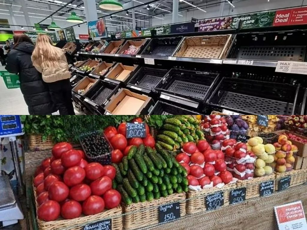 Daily Mail одним фото повергла в уныние британцев, сравнив продуктовые потолки в Англии и РФ (ФОТО)