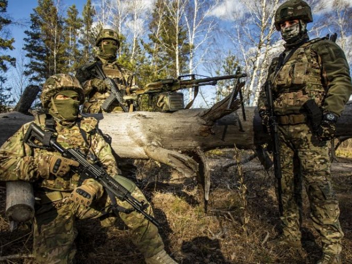 Бой солдат ВС РФ с десантниками ВСУ в лесах под Кременной попал на видео