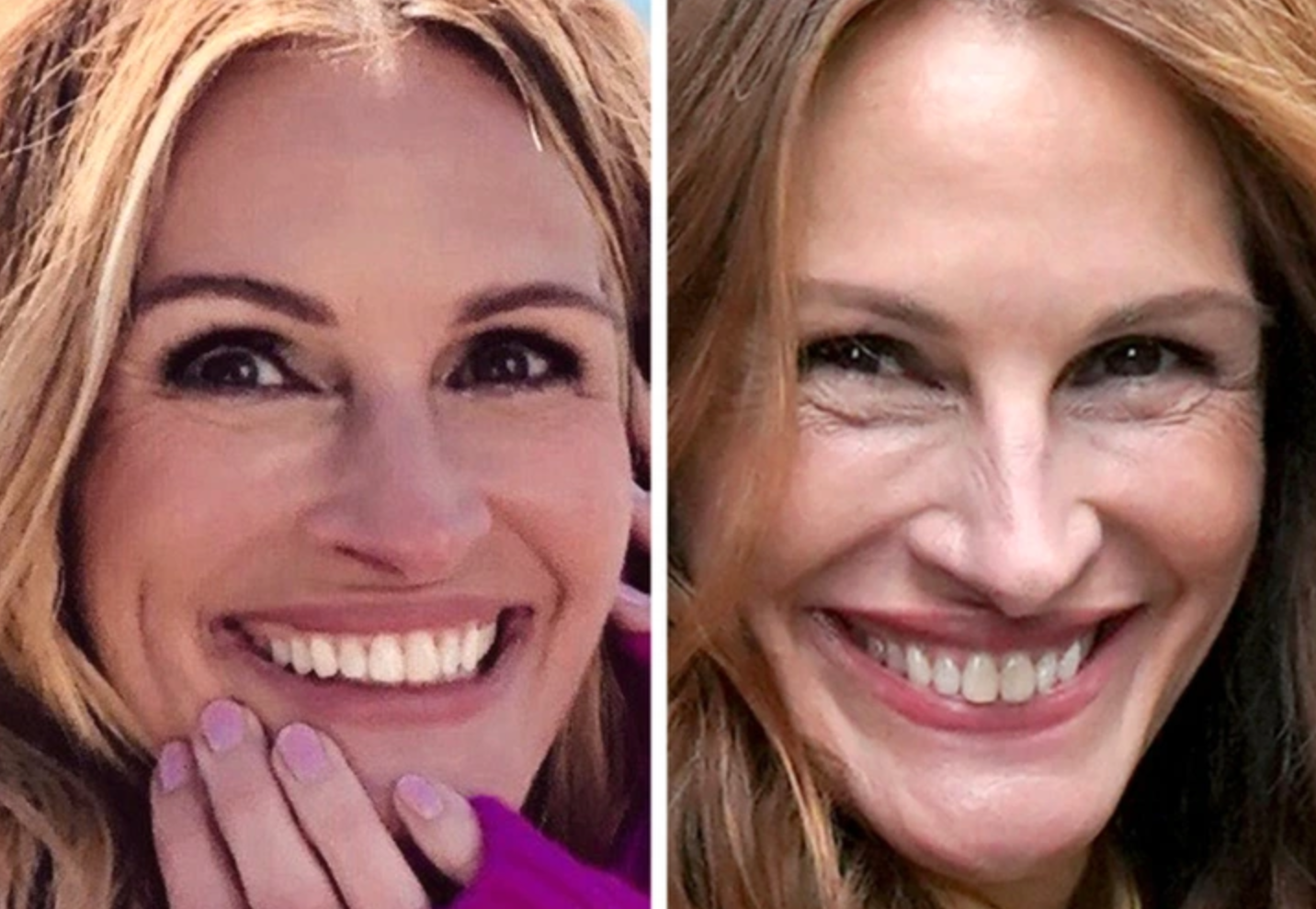 Лица знаменитостей крупным планом без ретуши