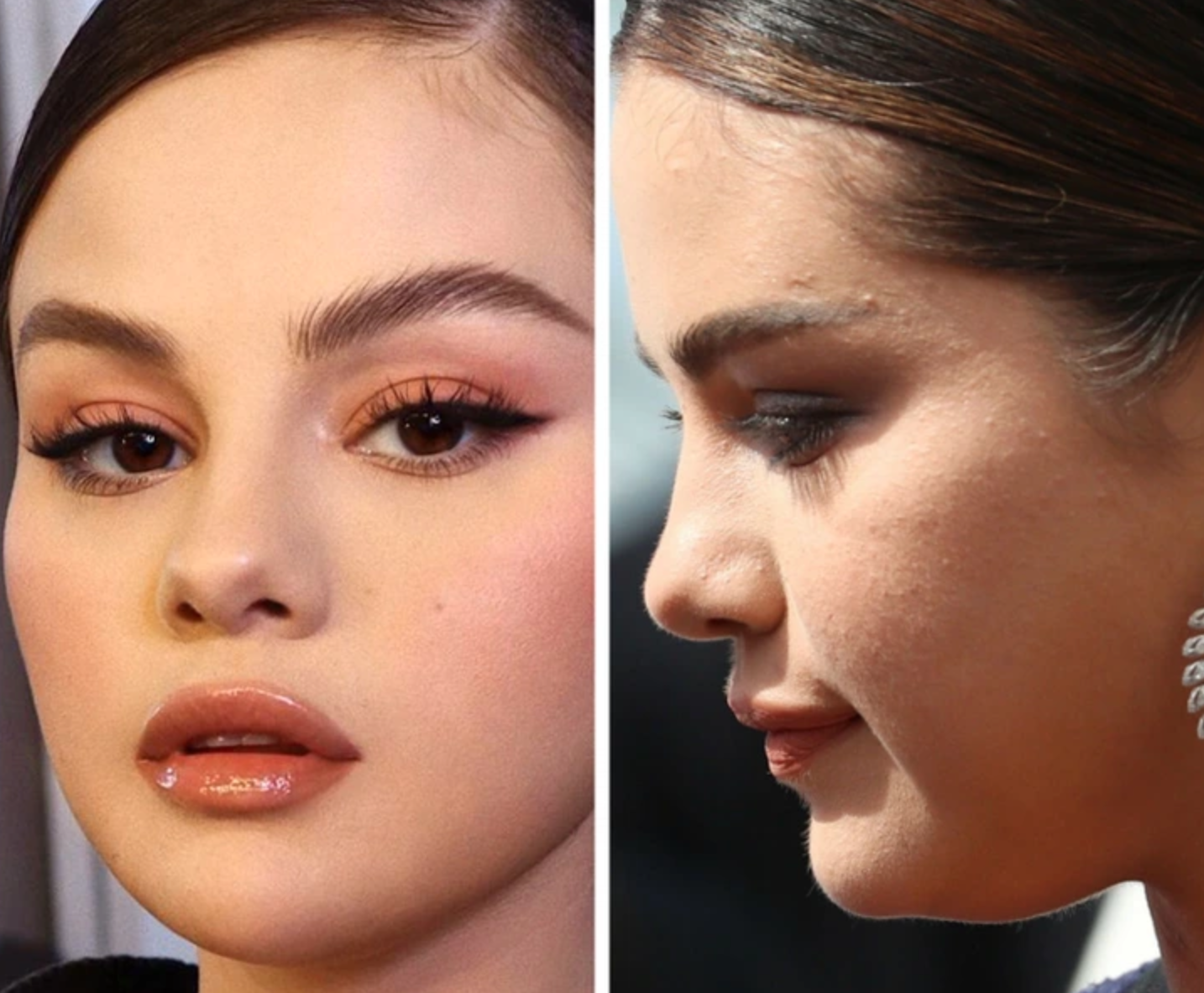 Лица знаменитостей крупным планом без ретуши