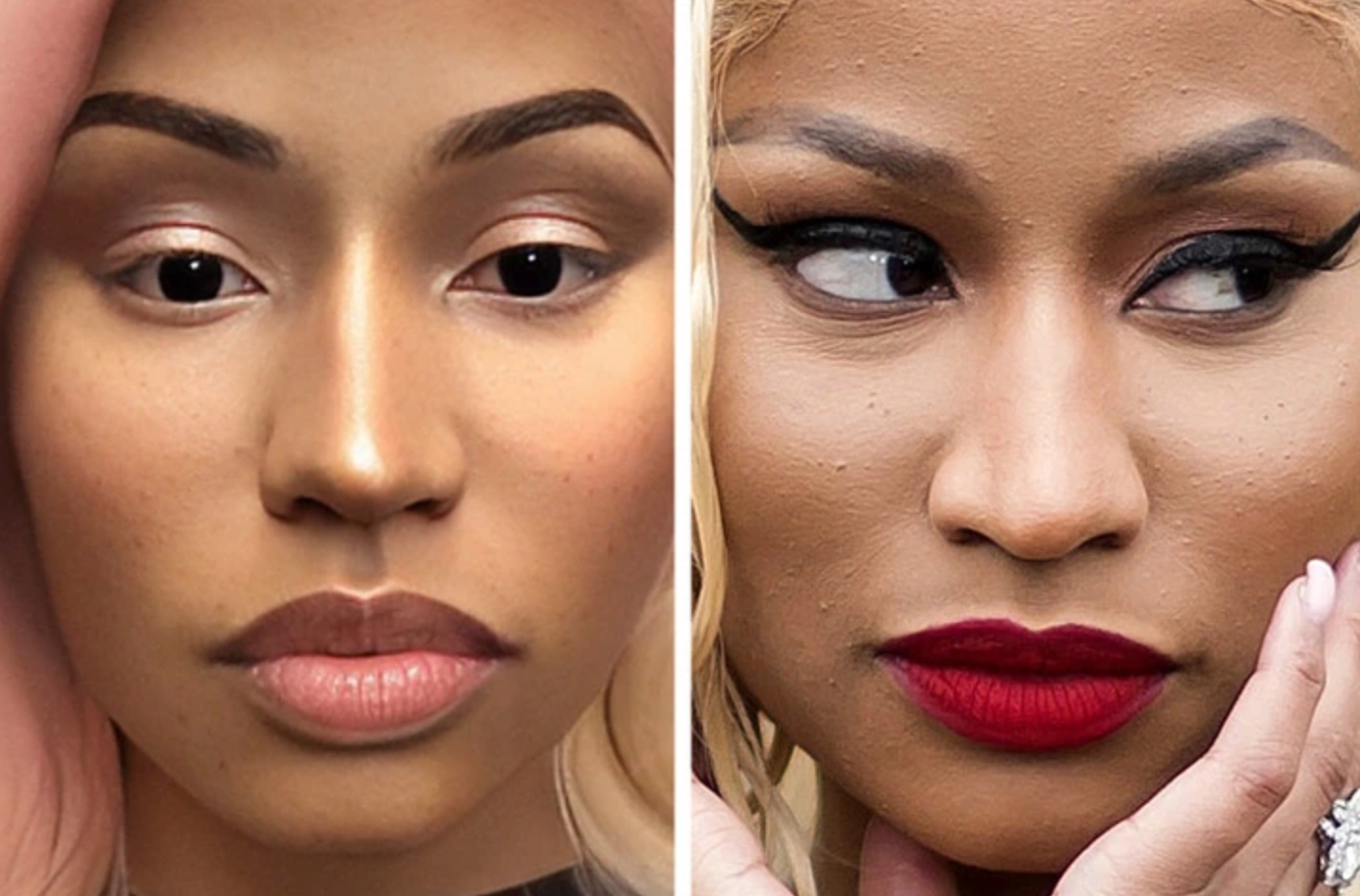 Лица знаменитостей крупным планом без ретуши