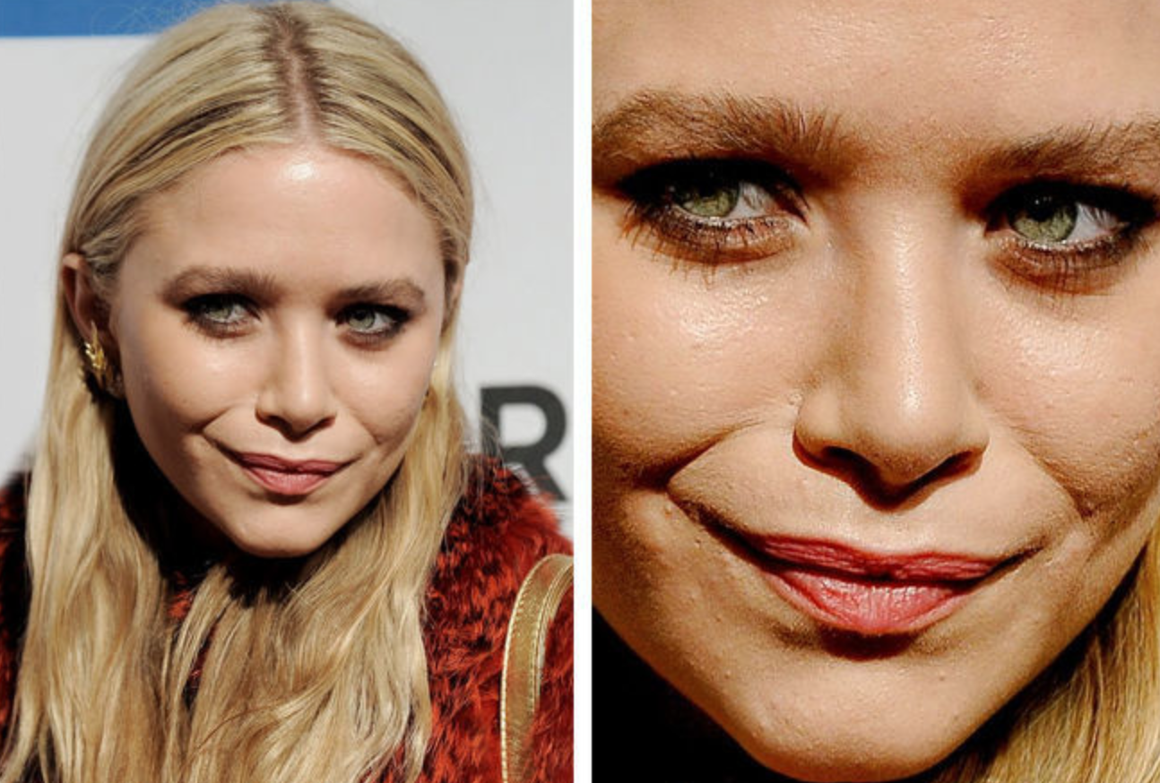 Лица знаменитостей крупным планом без ретуши