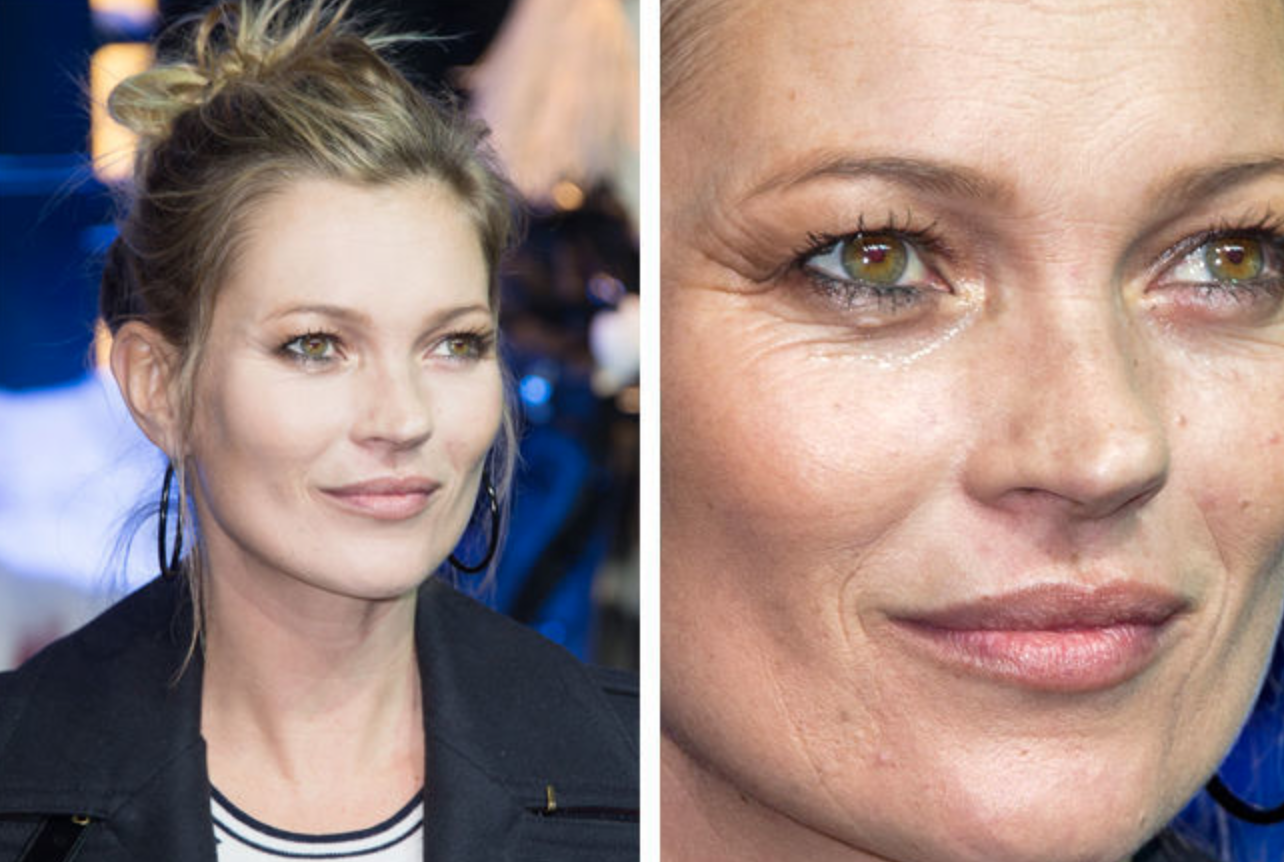 Лица знаменитостей крупным планом без ретуши