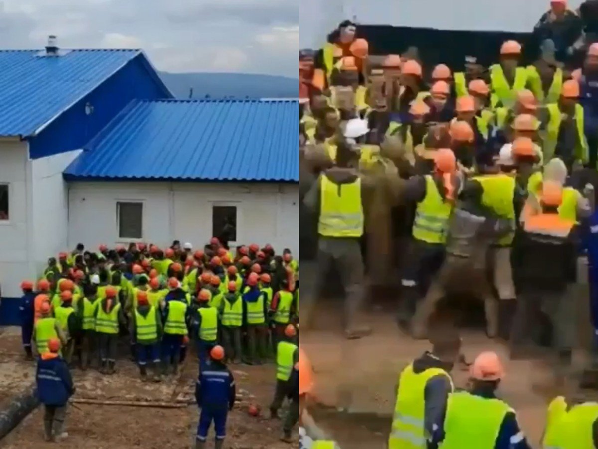 Под Иркутском 300 вахтовиков подрались в очереди за едой: опубликовано видео