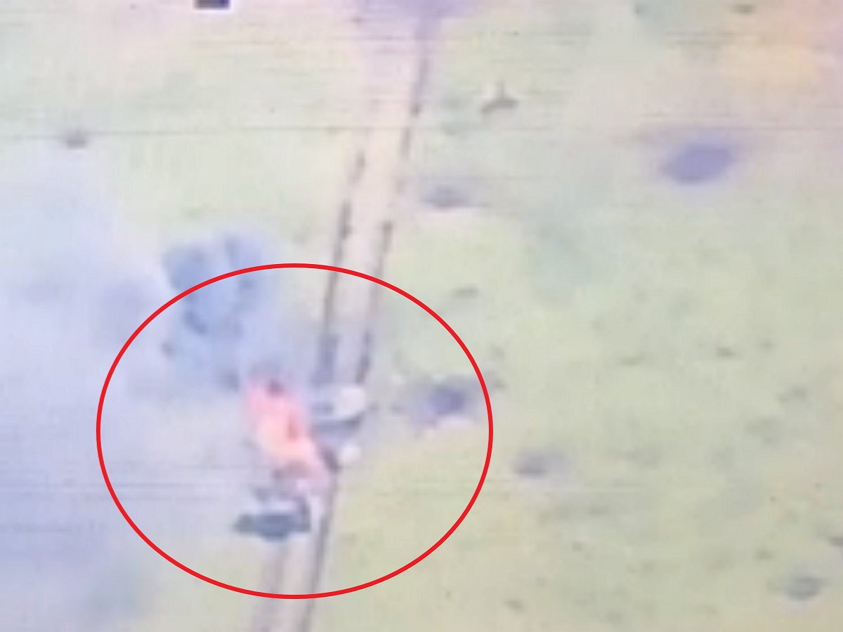 Бойцы ВСУ по глупости сожгли немецкий танк Leopard 2A6, попав на видео