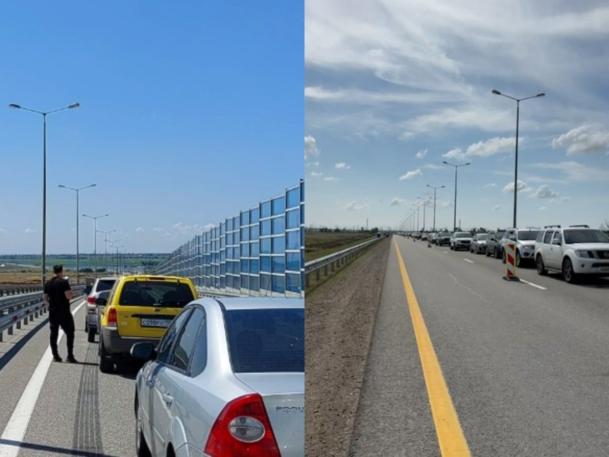 Гигантская пробка у Крымского моста: более 1200 машин стоят уже более 5 часов