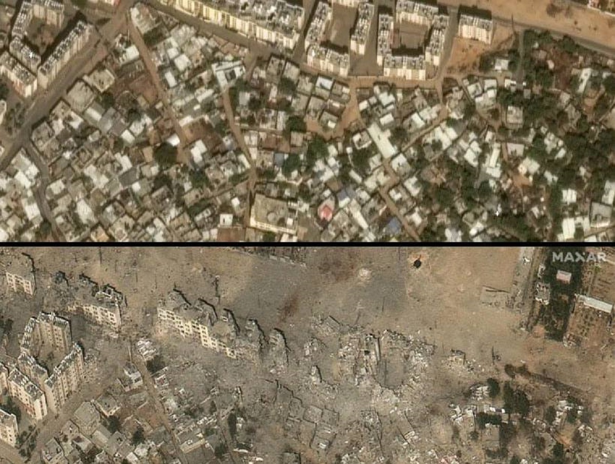 В Сети опубликованы спутниковые фото Сектора Газа до и после атак Израиля