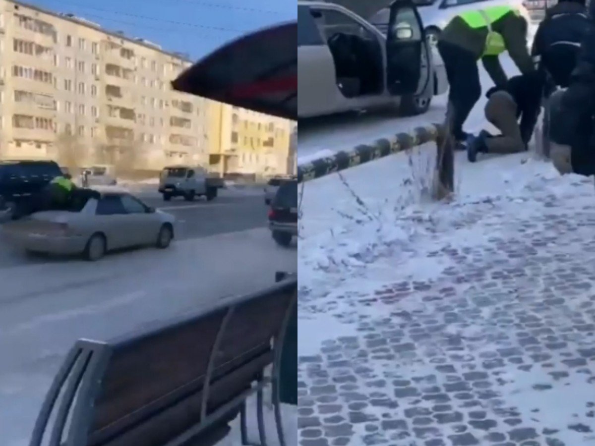 Полицейский проехал на крыше авто: в Якутске на видео попала эпичная погоня