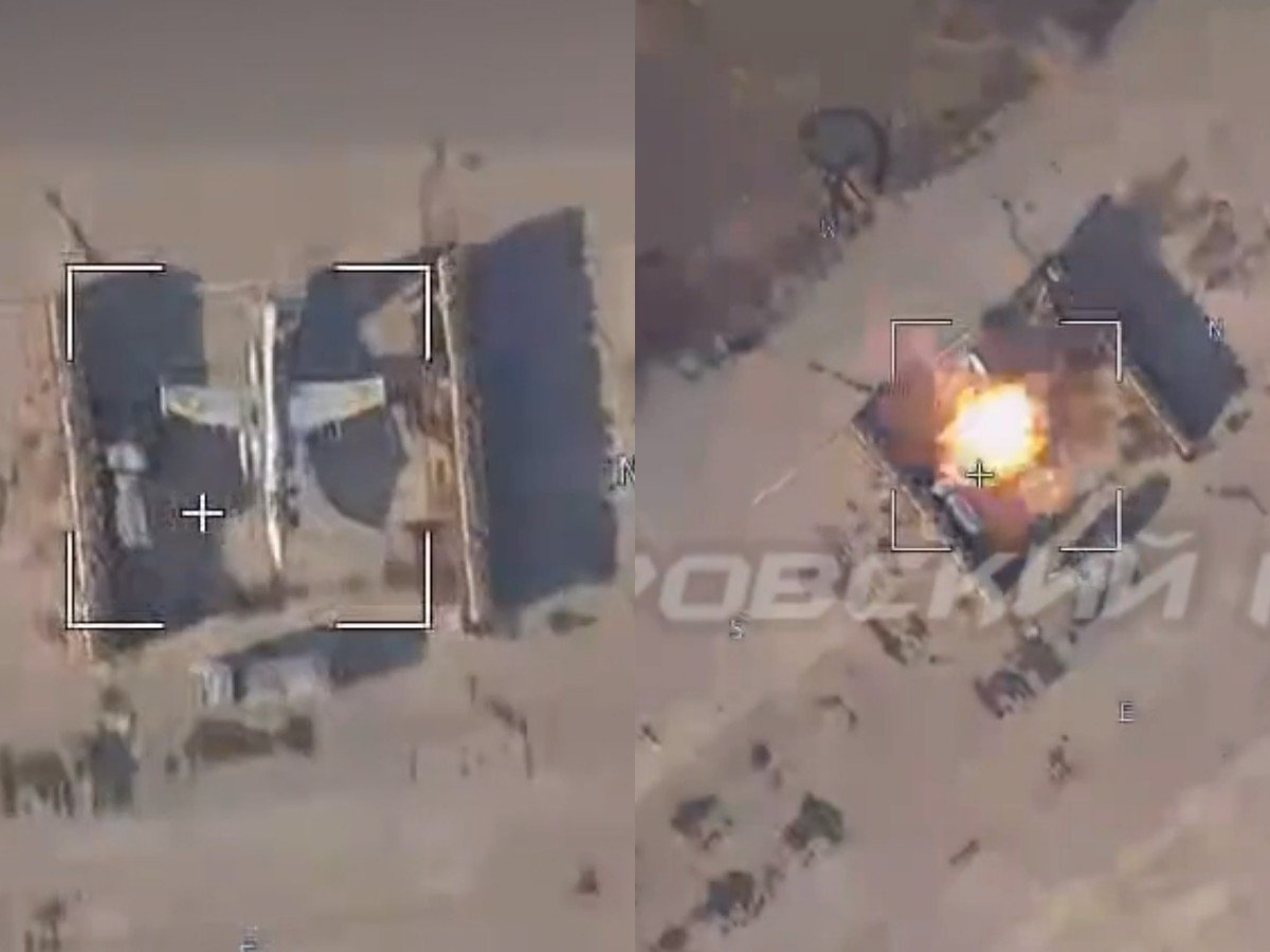 Опубликовано видео атаки «Ланцета» на Су-25 ВСУ на украинском аэродроме