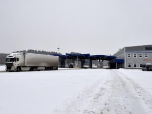 Грузовики на границе с Белоруссией