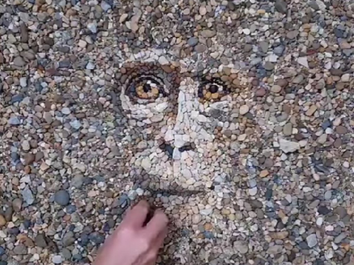 Из прибрежной гальки на глазах появляются узнаваемые картины