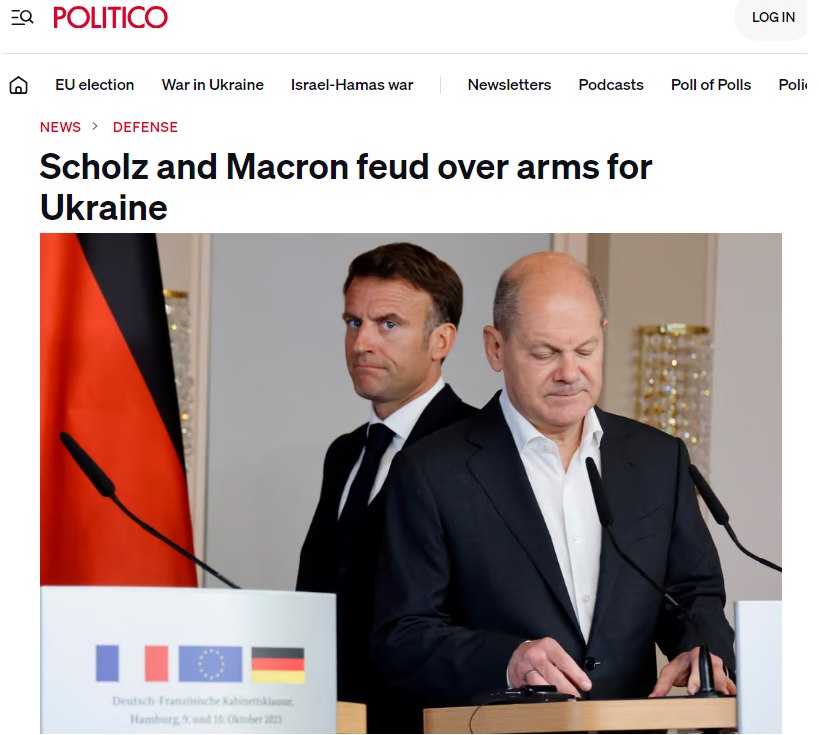 Politico: Украина рассорила Макрона и Шольца