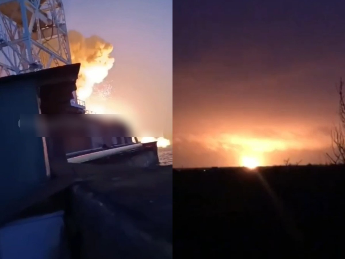 Опубликовано видео попадания ракеты в запорожскую ДнепроГЭС