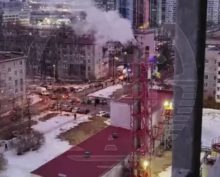 Момент взрыва БПЛА над жилым районом Петербурга попал на видео