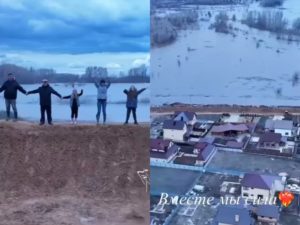 Под Оренбургом жители поселка построили дамбу и спасли жилье от паводка