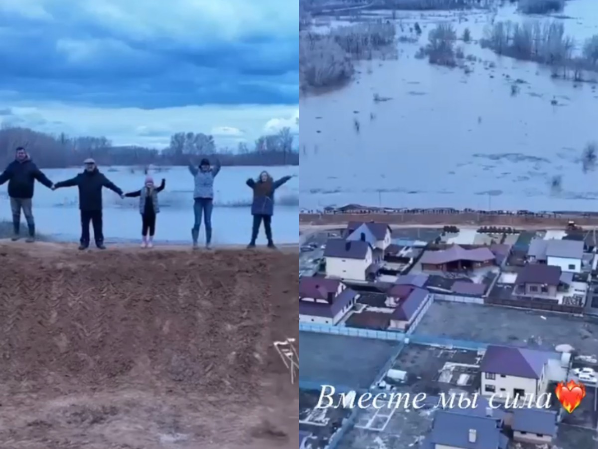 Под Оренбургом жители поселка построили дамбу и спасли жилье от паводка