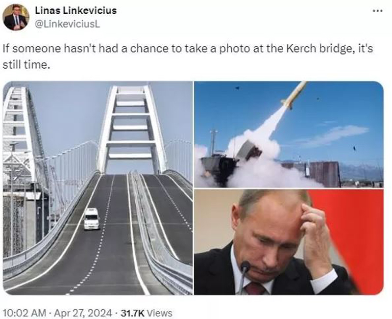Литовский посол опубликовал коллаж с Крымским мостом, вызвав скандал (ФОТО)3