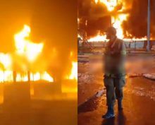 Пожар после удара ВС РФ по складу ВСУ в Одессе попал на видео