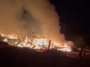 Появилось видео горящего полигона под Львовом: там погибли около 100 бойцов ВСУ