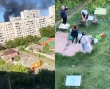 Жители Харькова жарили шашлык на фоне взрывов, попав на видео