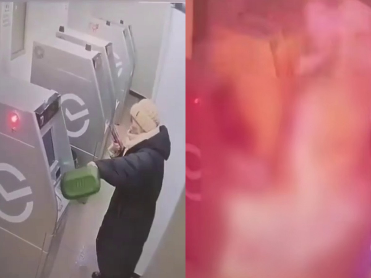 В Красноярске студентка, обманутая украинцами, подожгла банкомат и загорелась сама