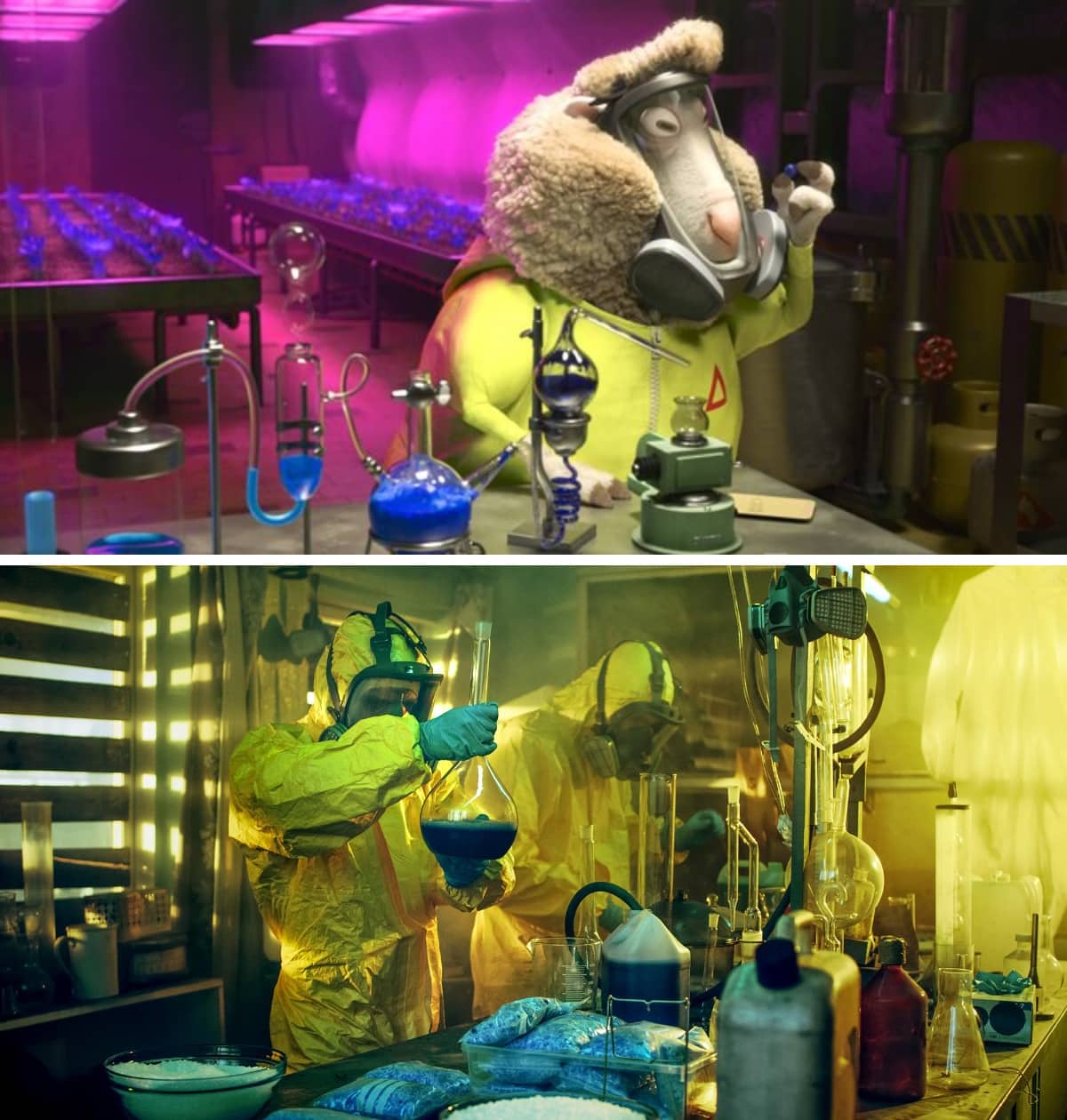 Сцены из мультиков и фильмов которые точь-в-точь повторяют моменты из знаменитых киношедевров