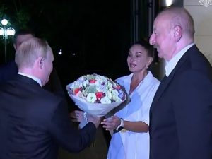 Путин и Алиев с женой