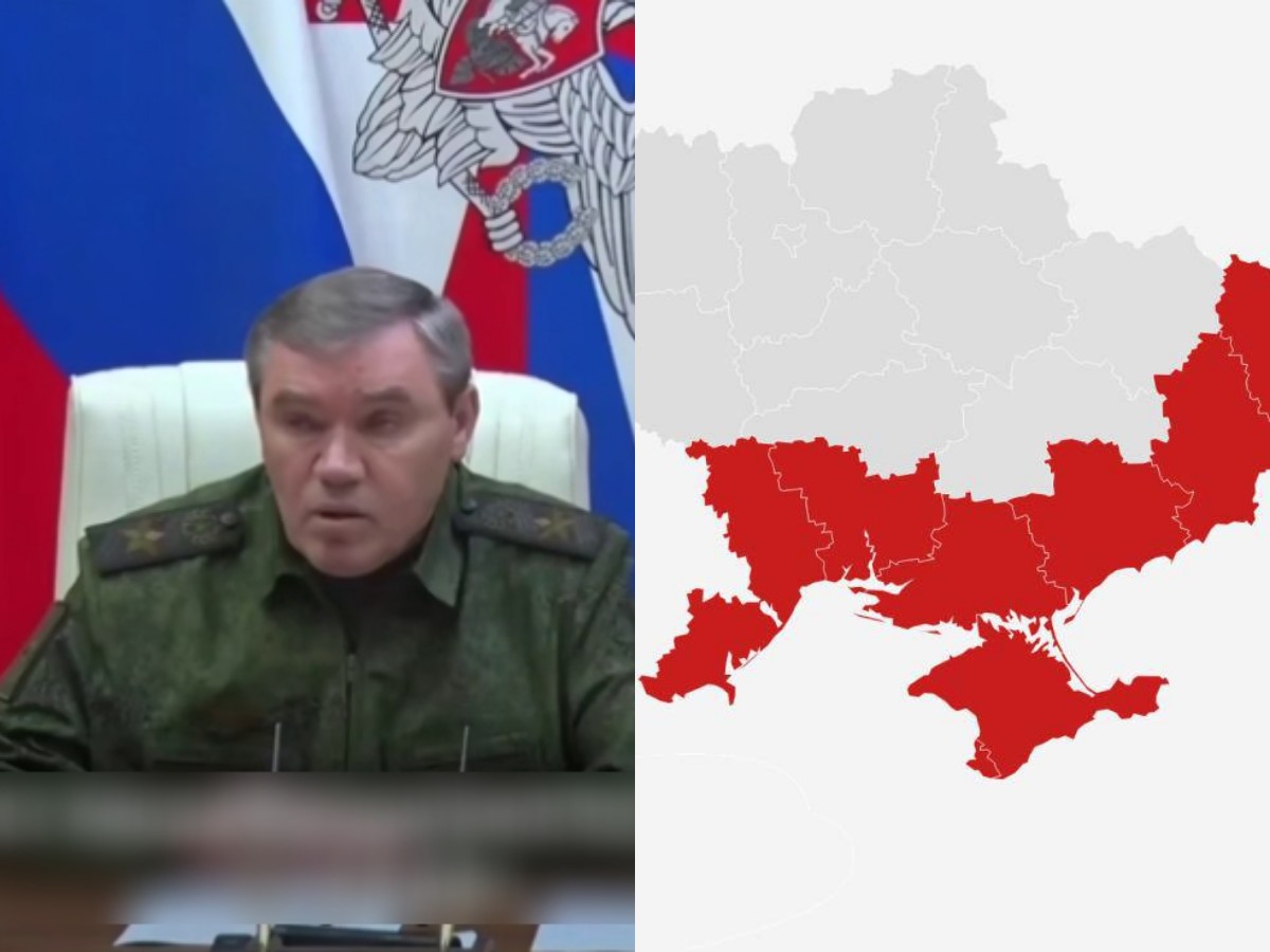 Рядом с главой Генштаба Герасимовым заметили карту Украины без части регионов