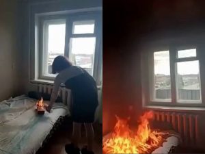 Девушка в Бугульме ради видео в TikTok сожгла комнату в квартире