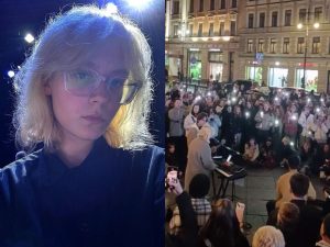 В Петербурге задержали уличную певицу Наоко, исполнявшую хиты иноагентов