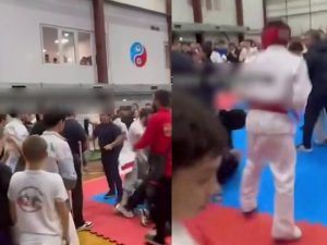 Массовая драка на чемпионате ХМАО по рукопашному бою попала на видео