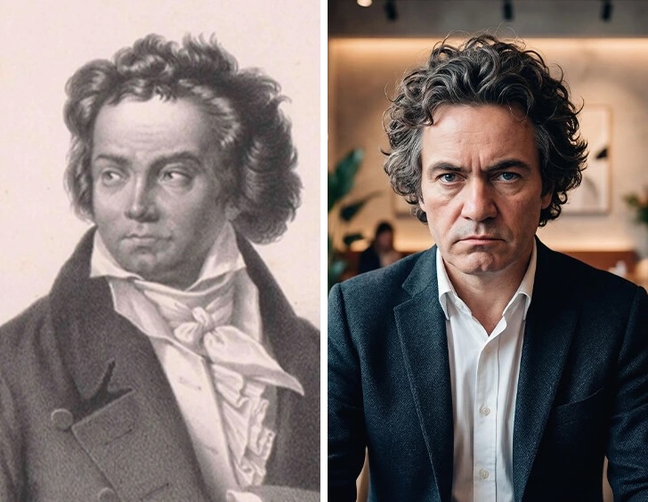 Как выглядели бы исторические личности, если бы они жили в 2025 году по версии нейросети