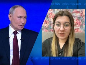 Путин и вдова бойца СВО