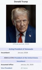 Трамп и.о. президента Венесуэлы