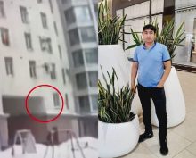 Дворник-мигрант в Петербурге поймал выпавшего из окна ребенка: опубликовано видео