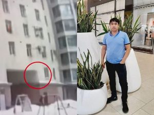 Дворник-мигрант в Петербурге поймал выпавшего из окна ребенка: опубликовано видео