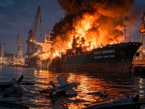 В порту Украины сгорел танкер с дронами НАТО: опубликовано видео