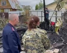 При пожаре