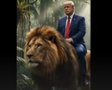 Трамп на льве