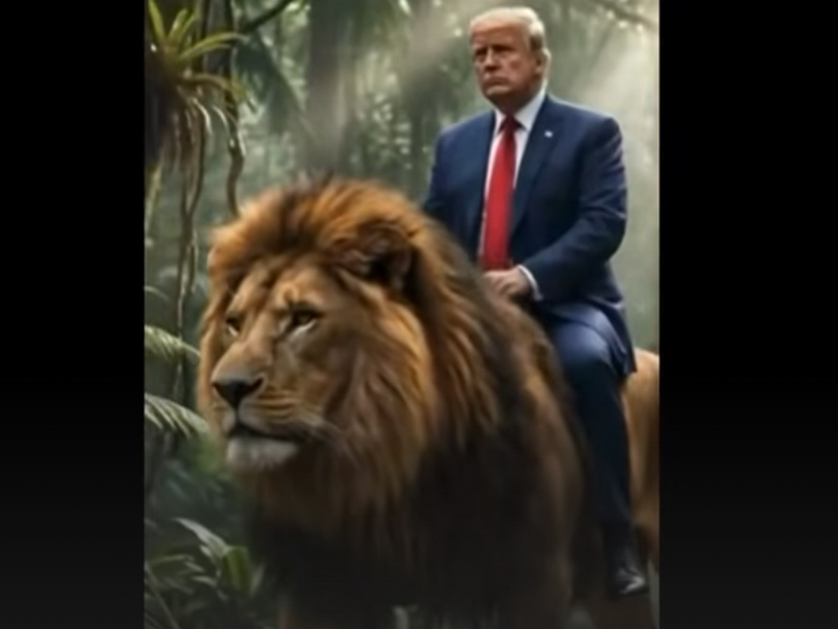 Трамп на льве
