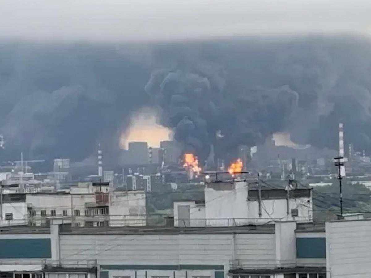 пожары в Москве после атаки БПЛА