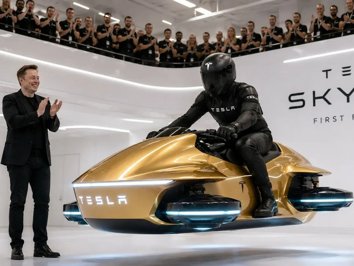 Tesla представила летающий электрокар Roadster