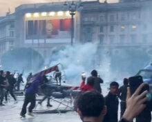 протесты у собора в Милане вылились в погромы
